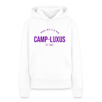 Camp - Frauen Premium Bio Hoodie - Weiß - Vorne - Julia (174cm)
