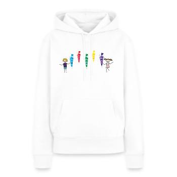 Schulanfang - back to school - Frauen Premium Bio Hoodie - Weiß - Vorne - Julia (174cm)