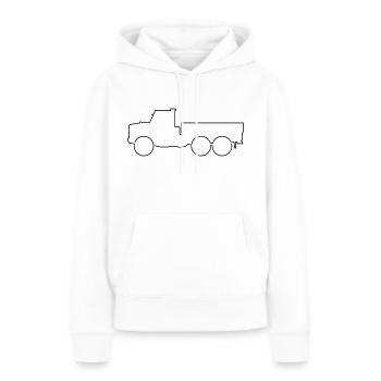 Oshkosh Truck Offroad Truck Terrain Minimalist - Women’s Premium Organic Hoodie - white - Front - Julia (174cm)