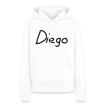 Diego - Women’s Premium Organic Hoodie - white - Front - Julia (174cm)