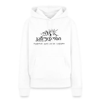 Logo geo - Frauen Premium Bio Hoodie - Weiß - Vorne - Julia (174cm)