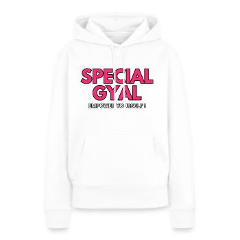 SPEZIELLES GYAL ERMÄCHTIGEN SIE SICH SELBST - Frauen Premium Bio Hoodie - Weiß - Vorne - Julia (174cm)
