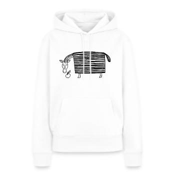 Pferd mit einem Apfel - Frauen Premium Bio Hoodie - Weiß - Vorne - Julia (174cm)