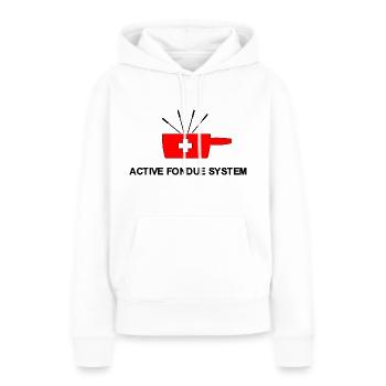 Aktives Fondue-System - Frauen Premium Bio Hoodie - Weiß - Vorne - Julia (174cm)
