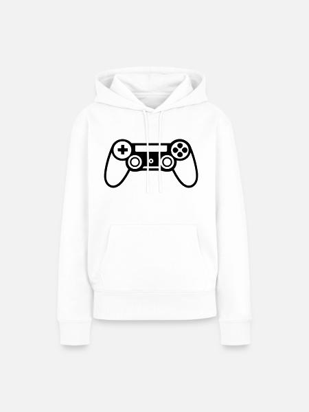 Controller für Videospiele - Frauen Premium Bio Hoodie - Weiß