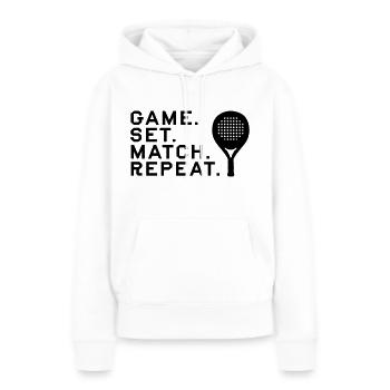 Padel wiederholen - Frauen Premium Bio Hoodie - Weiß - Vorne - Julia (174cm)
