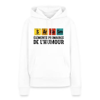 sarcasme - Sweat à capuche Premium bio Femme - blanc - Devant - Julia (174cm)