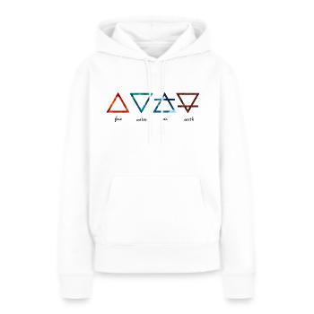 Éléments alchimiques - Sweat à capuche Premium bio Femme - blanc - Devant - Julia (174cm)
