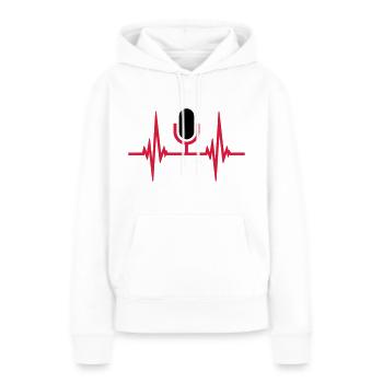 Herzschlag Puls Mikrofon - Frauen Premium Bio Hoodie - Weiß - Vorne - Julia (174cm)