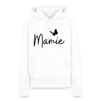 Mamie - Sweat à capuche Premium bio Femme - blanc - Devant - Julia (174cm)