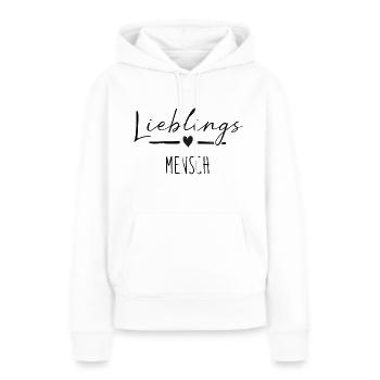 Lieblingsmensch - Frauen Premium Bio Hoodie - Weiß - Vorne - Julia (174cm)