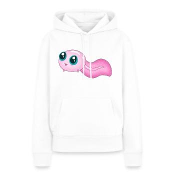 Mignon têtard rose - Sweat à capuche Premium bio Femme - blanc - Devant - Julia (174cm)