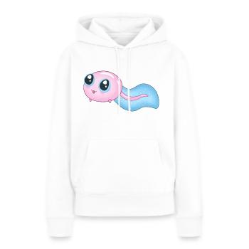 Mignon têtard cyan - Sweat à capuche Premium bio Femme - blanc - Devant - Julia (174cm)