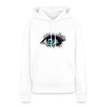 Oeil - Sweat à capuche Premium bio Femme - blanc - Devant - Julia (174cm)