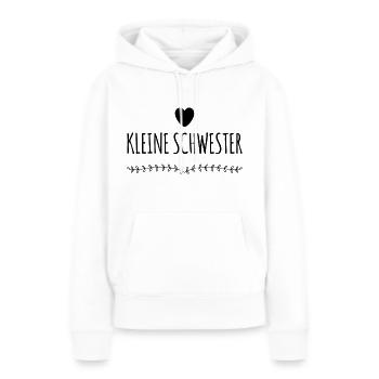 Kleine Schwester - Frauen Premium Bio Hoodie - Weiß - Vorne - Julia (174cm)