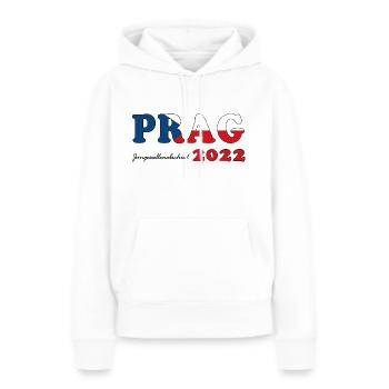 Prag 2022 #1 - Frauen Premium Bio Hoodie - Weiß - Vorne - Julia (174cm)