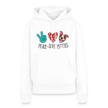 Frieden Liebe Pitbulls - Hunde Besitzer Herrchen - Frauen Premium Bio Hoodie - Weiß - Vorne - Julia (174cm)