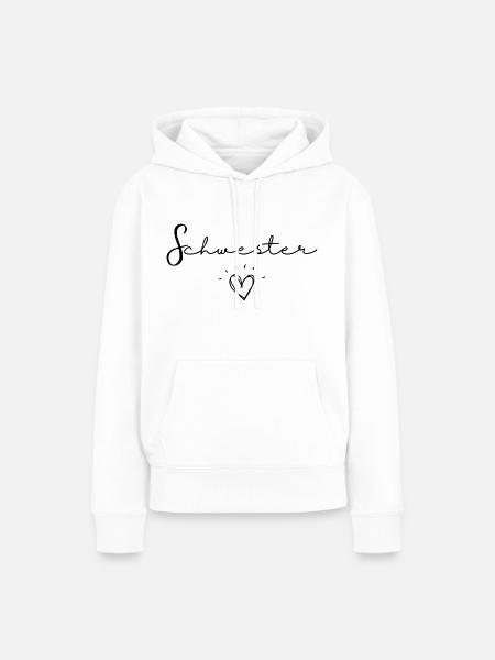 schwester - Frauen Premium Bio Hoodie - Weiß