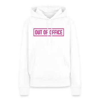 absence du bureau - Nicht im Büro - ausserhaus - Sweat à capuche Premium bio Femme - blanc - Devant - Julia (174cm)