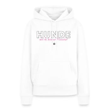 Hunde sind die besseren Menschen Dog Love - Frauen Premium Bio Hoodie - Weiß - Vorne - Julia (174cm)