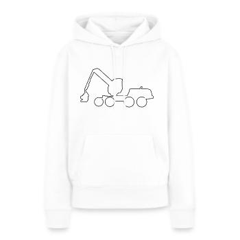 Harvester Holzernte Forst - Frauen Premium Bio Hoodie - Weiß - Vorne - Julia (174cm)