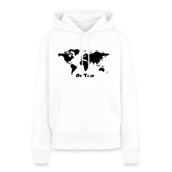 ON Tour Weltkarte - Frauen Premium Bio Hoodie - Weiß - Vorne - Julia (174cm)