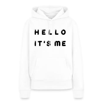 hello it's me - Sweat à capuche Premium bio Femme - blanc - Devant - Julia (174cm)