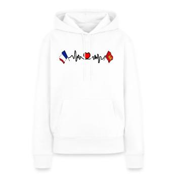 Cardio heart Flag France, Aquitaine - Women’s Premium Organic Hoodie - white - Front - Julia (174cm)