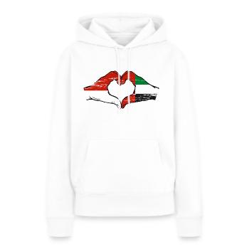 Monaco Drapeau des Émirats Arabes Unis - Sweat à capuche Premium bio Femme - blanc - Devant - Julia (174cm)