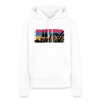 Cathédrale Vintage Cologne - Sweat à capuche Premium bio Femme - blanc - Devant - Julia (174cm)