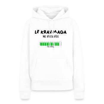 T shirt krav maga israel - Sweat à capuche Premium bio Femme - blanc - Devant - Julia (174cm)