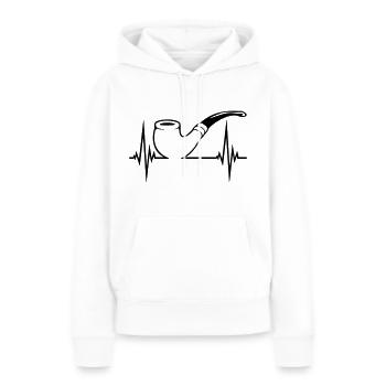 Pulsation de pipe de tabac Heartbeat - Sweat à capuche Premium bio Femme - blanc - Devant - Julia (174cm)