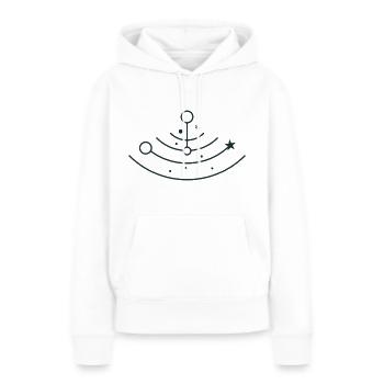 Étoiles et lunes BOHO en demi-cercle - Sweat à capuche Premium bio Femme - blanc - Devant - Julia (174cm)
