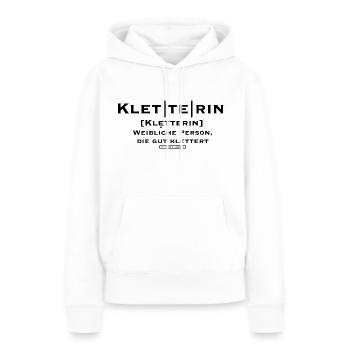 Kletterin - Frauen Premium Bio Hoodie - Weiß - Vorne - Julia (174cm)