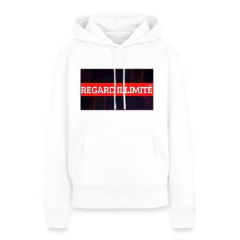MOTIVATION regard illimité - Sweat à capuche Premium bio Femme - blanc - Devant - Julia (174cm)