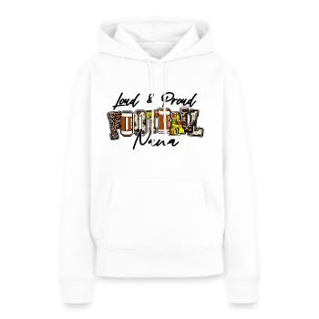 Nana de football bruyante et fière - Sweat à capuche Premium bio Femme - blanc - Devant - Julia (174cm)