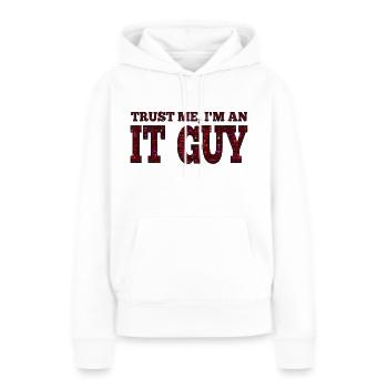 IT guy support geek computer computer geek technicien geek - Sweat à capuche Premium bio Femme - blanc - Devant - Julia (174cm)