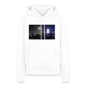 Grande roue grömitz la nuit - Sweat à capuche Premium bio Femme - blanc - Devant - Julia (174cm)