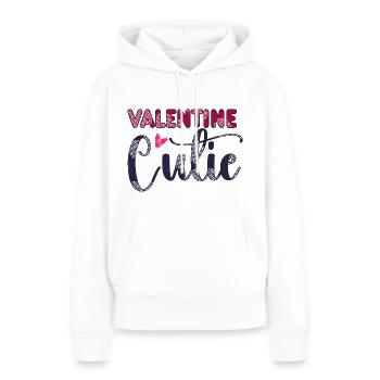 Valentine Cutie - Sweat à capuche Premium bio Femme - blanc - Devant - Julia (174cm)