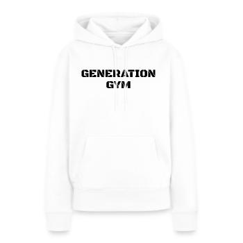 Generation GYM - Frauen Premium Bio Hoodie - Weiß - Vorne - Julia (174cm)