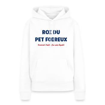 Roi du pet foireux - Sweat à capuche Premium bio Femme - blanc - Devant - Julia (174cm)