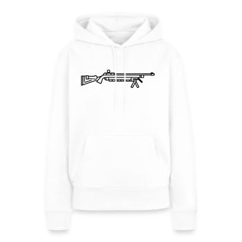 Fusil de chasse sniper - Sweat à capuche Premium bio Femme - blanc - Devant - Julia (174cm)