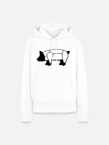 Schweinefleisch - Frauen Premium Bio Hoodie - Weiß