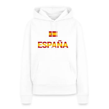 ESPAÑA - Sweat à capuche Premium bio Femme - blanc - Devant - Julia (174cm)