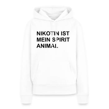 Nikotin ist mein Spirit Animal - Frauen Premium Bio Hoodie - Weiß - Vorne - Julia (174cm)