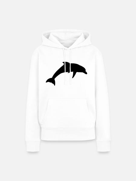 Delphin-Silhouette - Frauen Premium Bio Hoodie - Weiß
