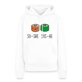 su-she sus-he - Frauen Premium Bio Hoodie - Weiß - Vorne - Julia (174cm)