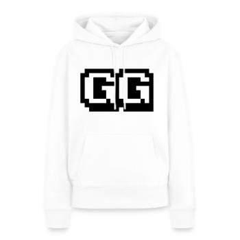 Nerd Bon jeu - Sweat à capuche Premium bio Femme - blanc - Devant - Julia (174cm)