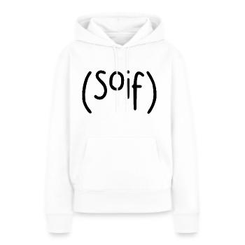 soif - Sweat à capuche Premium bio Femme - blanc - Devant - Julia (174cm)