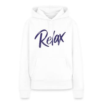 relax blau - Frauen Premium Bio Hoodie - Weiß - Vorne - Julia (174cm)